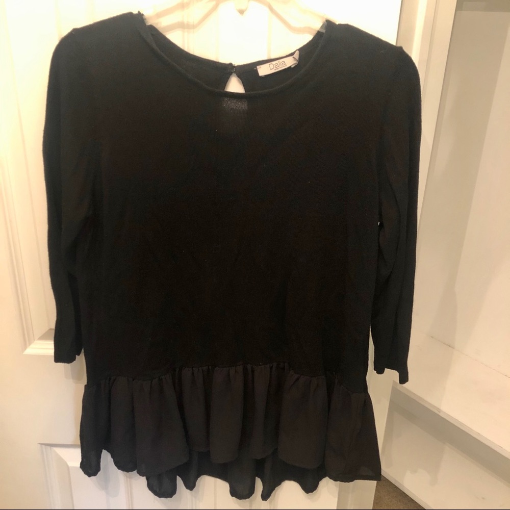 Dalia Ruffle Bottom Sweater (Size M)